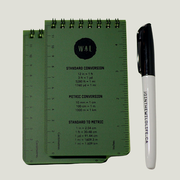 Bought a weather proof notebook and all-weather ballpoint pen to