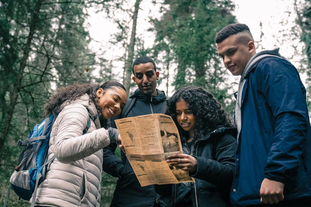 family goes hiking