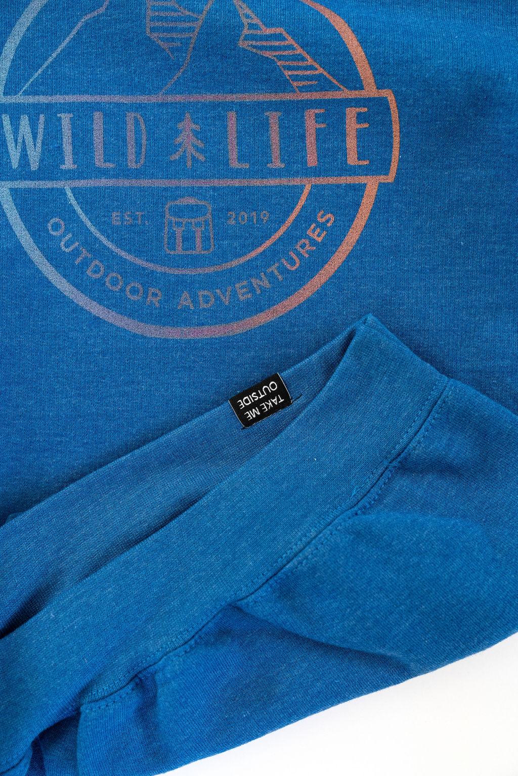 The Wild Life Outdoor Adventures "All Season:" Tri-Colour Crest Logo Hoodie