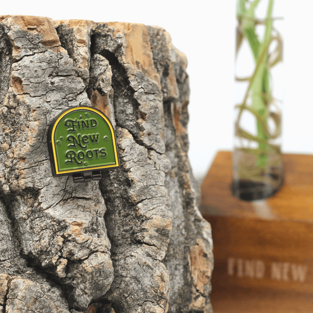 Find New Roots Plant Magnetic Flip Open Enamel Pin - Wild | Life Outdoor Adventures